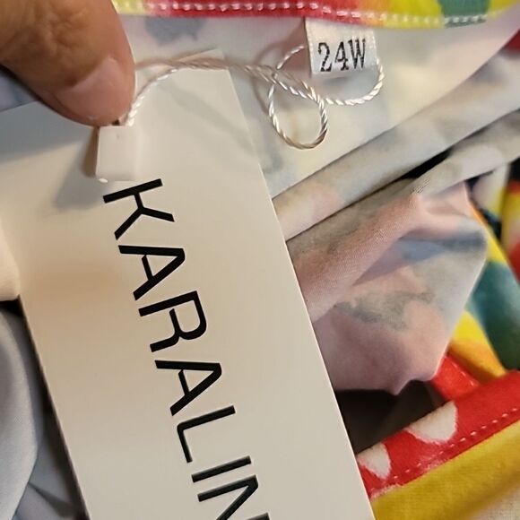 Womans Casual Coloful Tee Shirt Dress Size 24W NWT - Picture 6 of 7